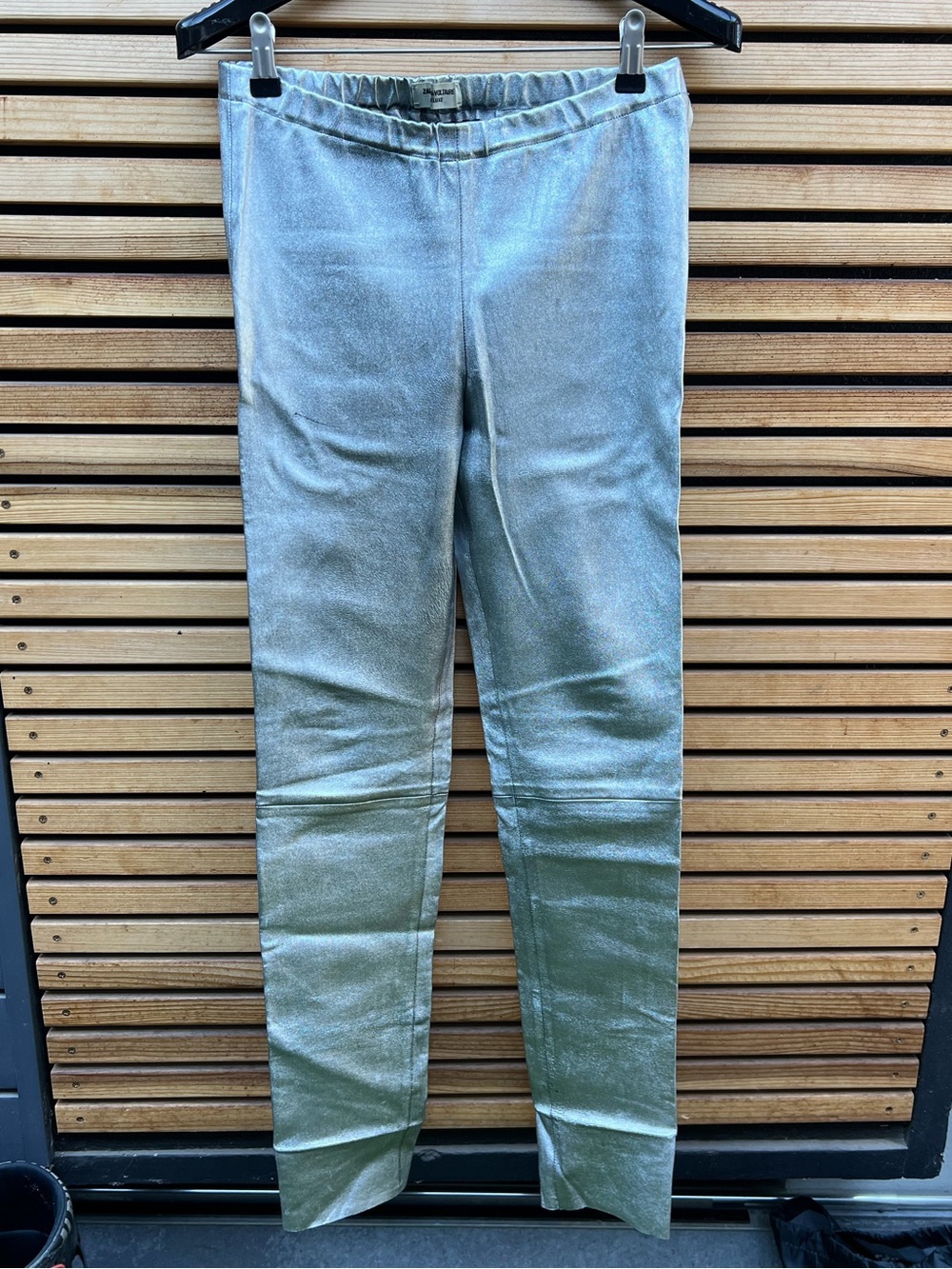 Zadig & Voltaire silver leather legging